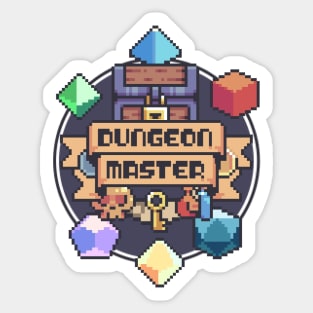 Dungeon Master DM Pixel Art Badge Patch Roleplaying DnD RPG Dice Sticker